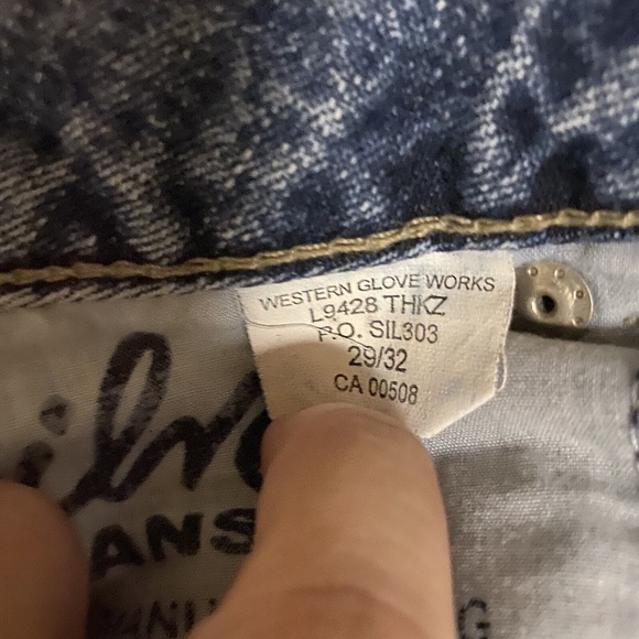 Silver Womens Jeans Distressed Size 29” Western Glove  Works - Picture 12 of 12